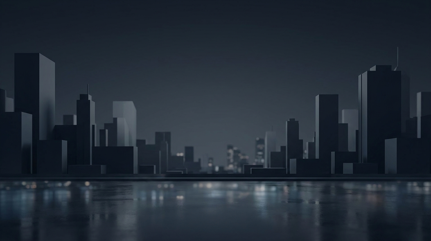 Dark premium city skyline for AI strategy consulting